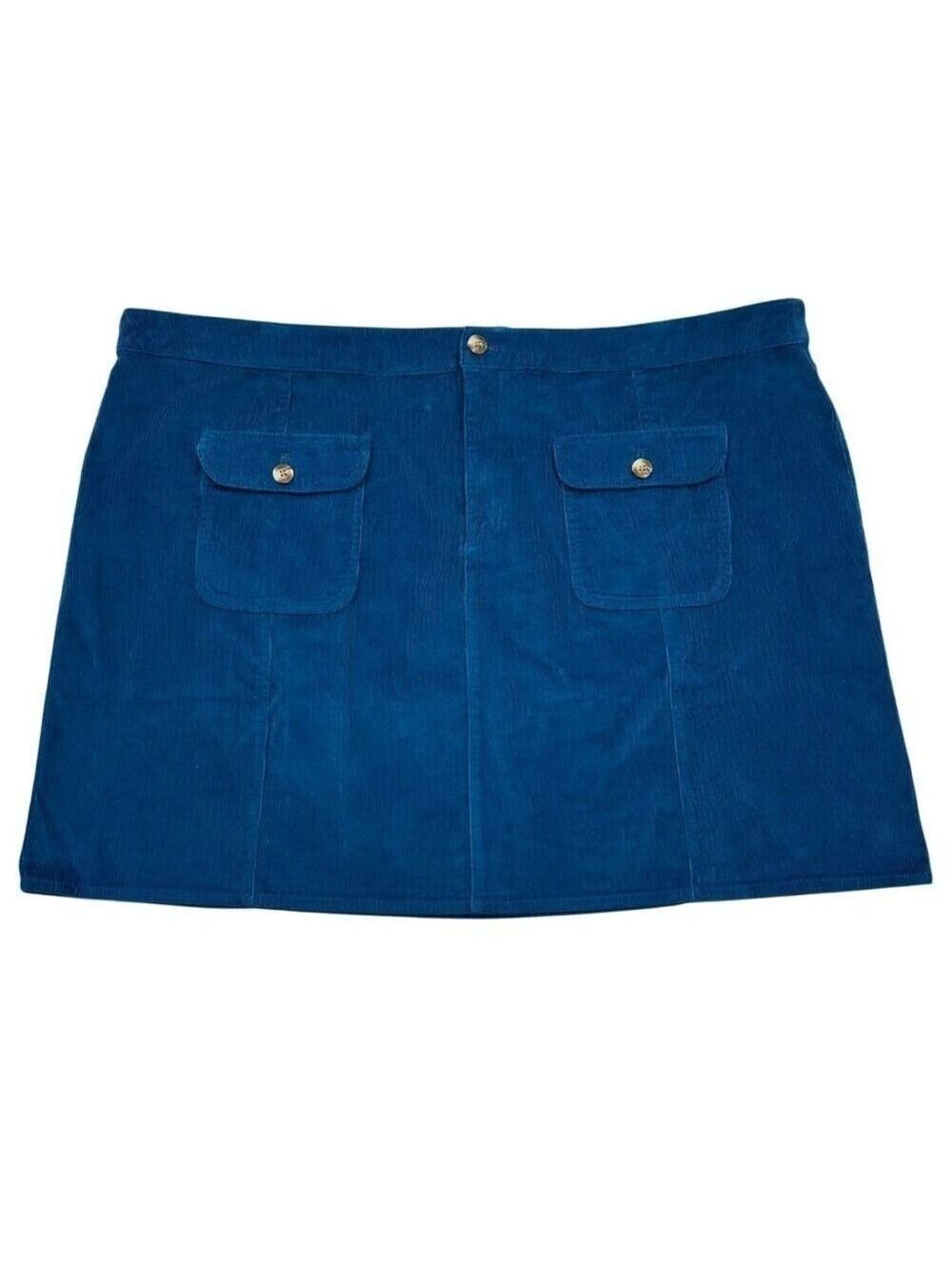 J. Crew NWT Blue Corduroy Patch Pocket Short Skirt Size 24